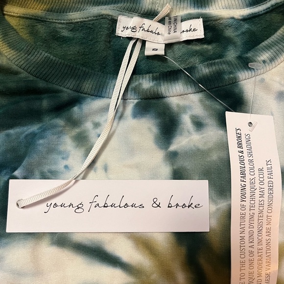 YOUNG, FABULOUS & BROKE CORALINE SWEATSHIRT SMALL BNWT - Picture 4 of 6